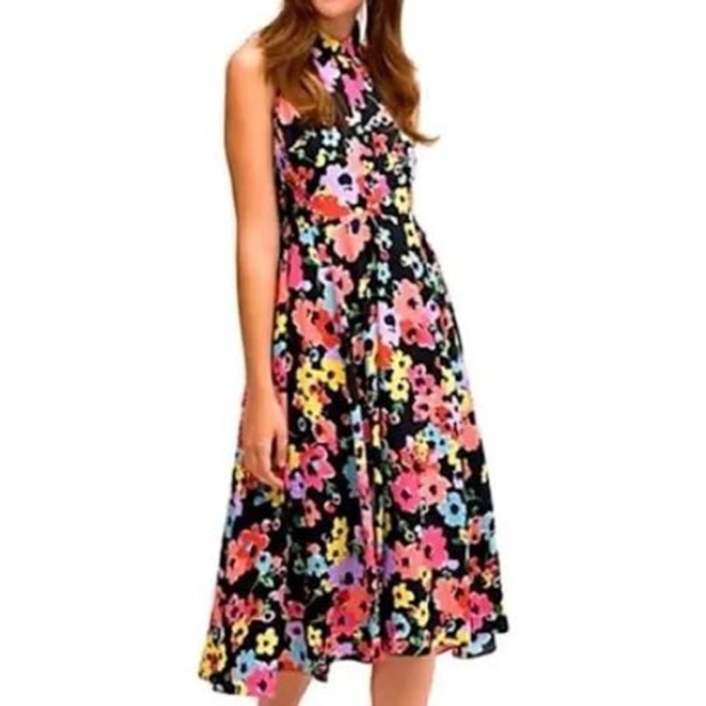 Kate Spade New York multicolor floral midi dress Wildflower‎ Bouquet party